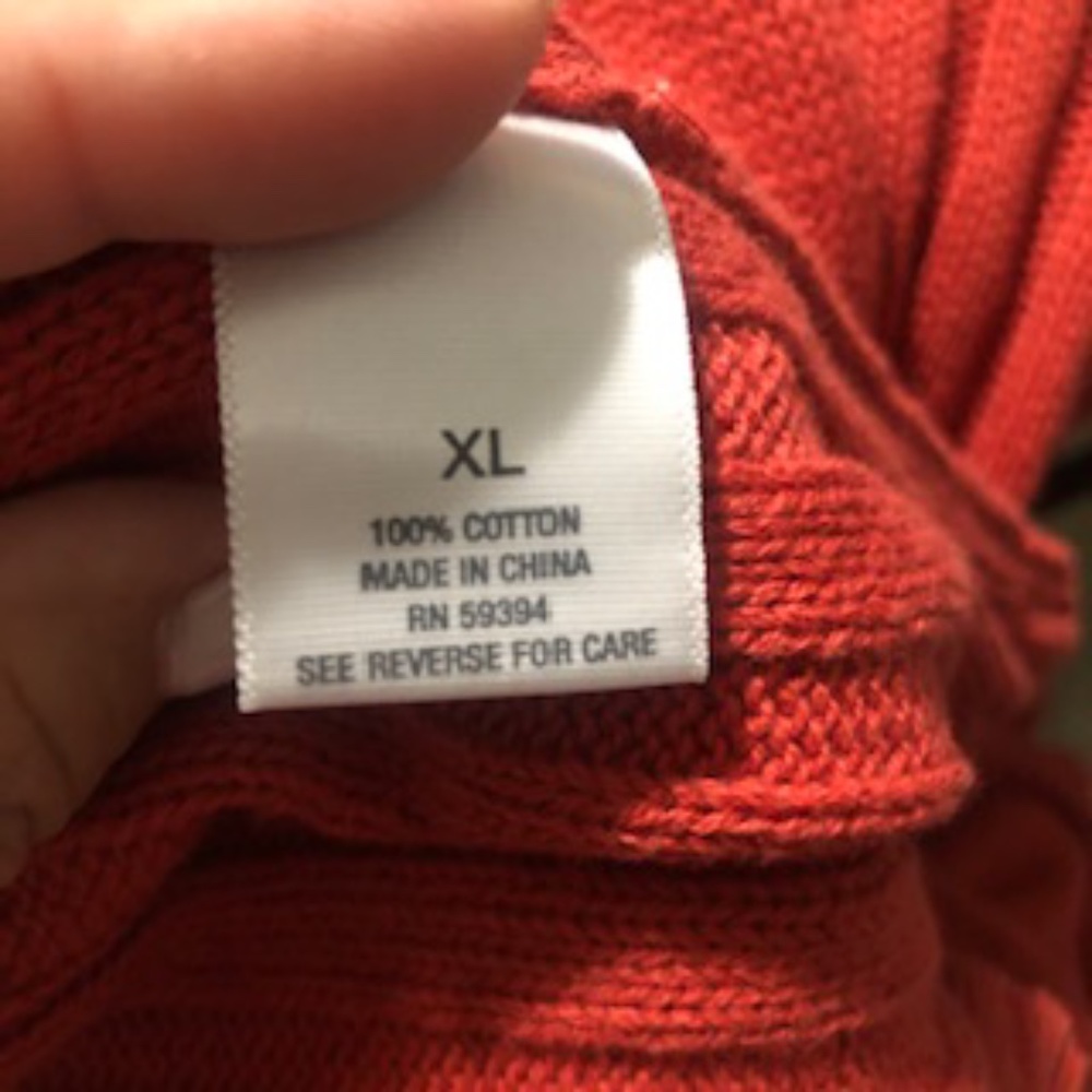Women's Open Front Ribbed Cardigan Sweater - Rust - Picture 7 of 7